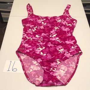 Speedo Pink Floral Women's One Piece Swimsuit